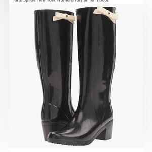 Kate Spade Raylan Women Round Toe Synthetic Black Rain Boot Winter Boots Size 7